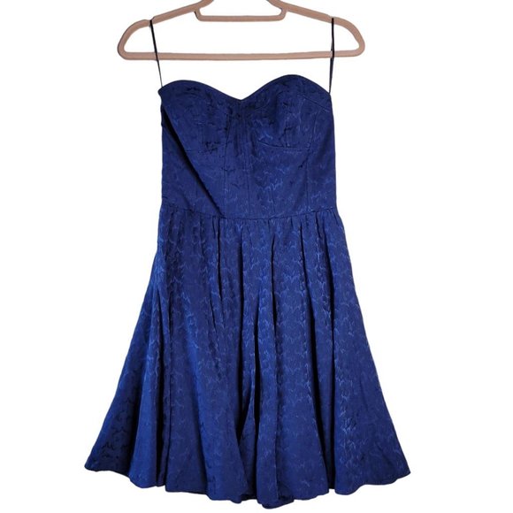 Rebecca Taylor Dresses & Skirts - Rebecca Taylor Blue Silk Printed Strapless Lined Mini Dress Women Size 4